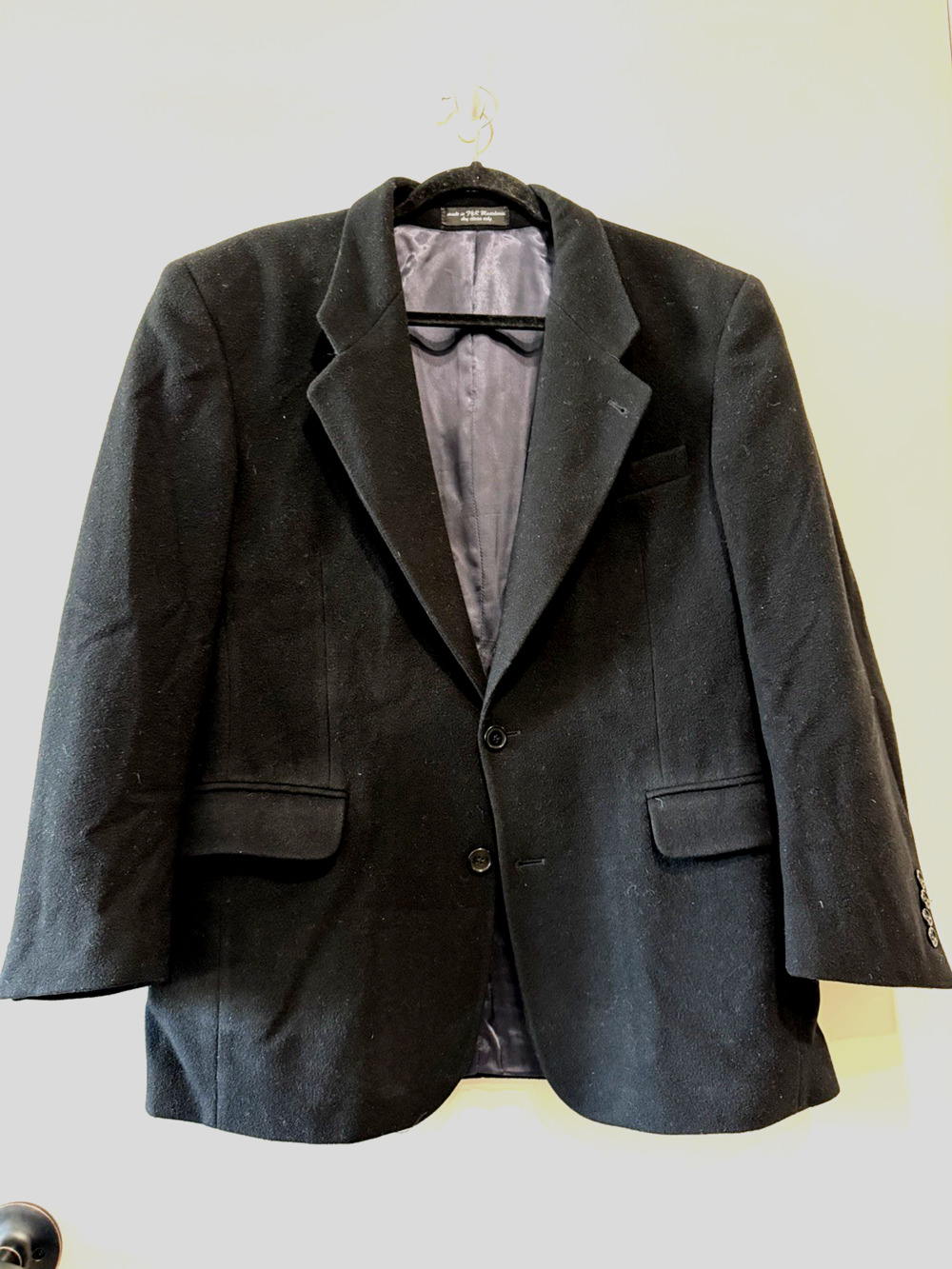 Vtg Gianfranco Ruffini Cashmere Blend black Sport Coat jacket Sz S 40 Preppy